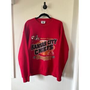Vintage 1995 Kansas City Chiefs Lee Sport Sweatshirt Mens L Red 90s Made In USA